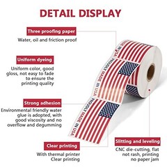 500Pcs American Flag Stickers 2″x3″ Made in USA for Product & Package Labeling