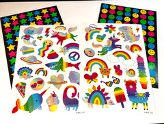 Assorted Rainbow Colorful Stickers Standard Glossy 4 Sheets by American Greeting