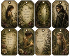 Beautiful Fairies And Elves Tags Junk Journal Scrapbook