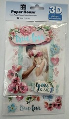 Paper House 3-D~TRUE LOVE~raised sticker set~Adorable! Quick Ship!
