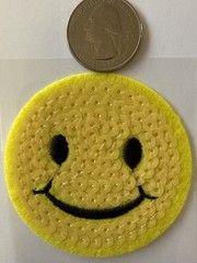 YELLOW SMILEY FACE Dimensional Sequin Stickers (1pc)Recollection•Happy Face•