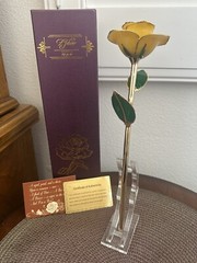 24K Gold‑Plated Rose Flower Exquisite Crafts For Collection Gift Giving UPP