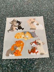 1 Square SANDYLION CATS KITTENS STICKERS 1 SQUARE RARE VINTAGE SANDYLION #2