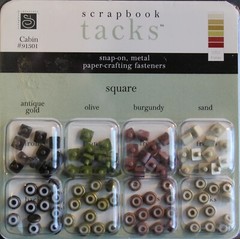 Chatterbox Scrapbook Interiors Tacks Snap-On Metal Fasteners – Cabin – Square