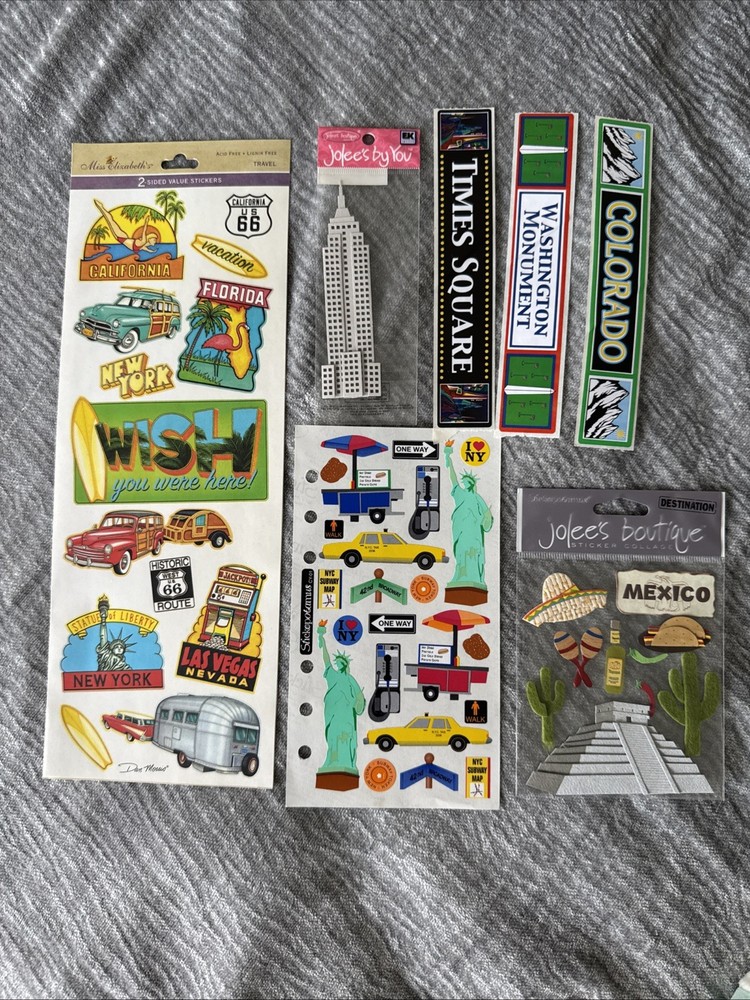 USA Vacation Scrapbook Stickers Lot (Jolee’s, Etc)