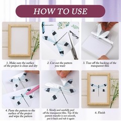 Flower Rub on Transfers for Crafts and 21 x 30 cm/8.26 x 11.81 inches,