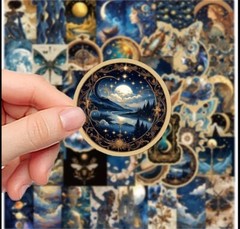 10pcs Astrological Steampunk Stickers- Scrapbook, Journal, DIY Crafts & Cards