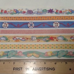Summer Beach 12″ Borders Premium SCRAPBOOK Stickers by Tie Me To The Moon