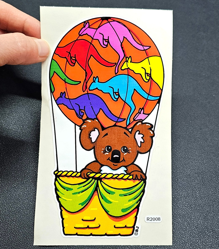 Vintage 80’s Vinyl BJ Decal Specialties Koala Bear Balloon Sticker Mod Sheet