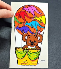 Vintage 80’s Vinyl BJ Decal Specialties Koala Bear Balloon Sticker Mod Sheet