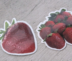 Food Fruit Strawberries Dessert Stickers Strawberry Fruit Scrapbooking Lot 2 Pcs