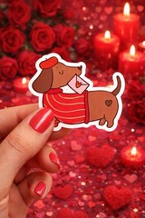 Valentine’s Day Cute Animals Sticker Set – 12 Piece
