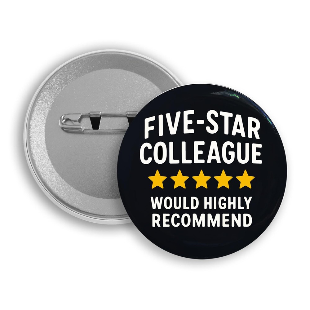 Micchoin Five-Star Colleague Badge Pin: Premium Orange Gift Box 2.3″ 1 Pack L…