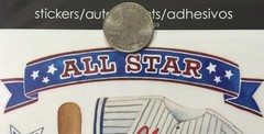 BASEBALL Clear Mylar Stickers Approx.5.5″x12″All Star•Glove•Jersey•Players •Ball