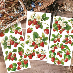 3pcs/Set Strawberry Rub on Transfers for Furniture and Crafts 6×12 inch Plant Fr