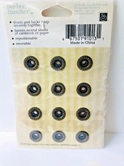 Chatterbox Scrapbook Rivets package of 12 Antique Brass Round Snap-on Fasteners