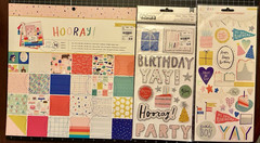 Crate Paper HOORAY! 12×12 Paper, Cards, 6×12 Stickers, Thickers, Puffy PARTIALS