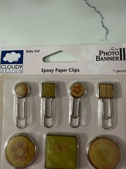 Cloud 9 Design Series Photo Banner II Epoxy Paper Clips 7Pc Baby Girl Themed