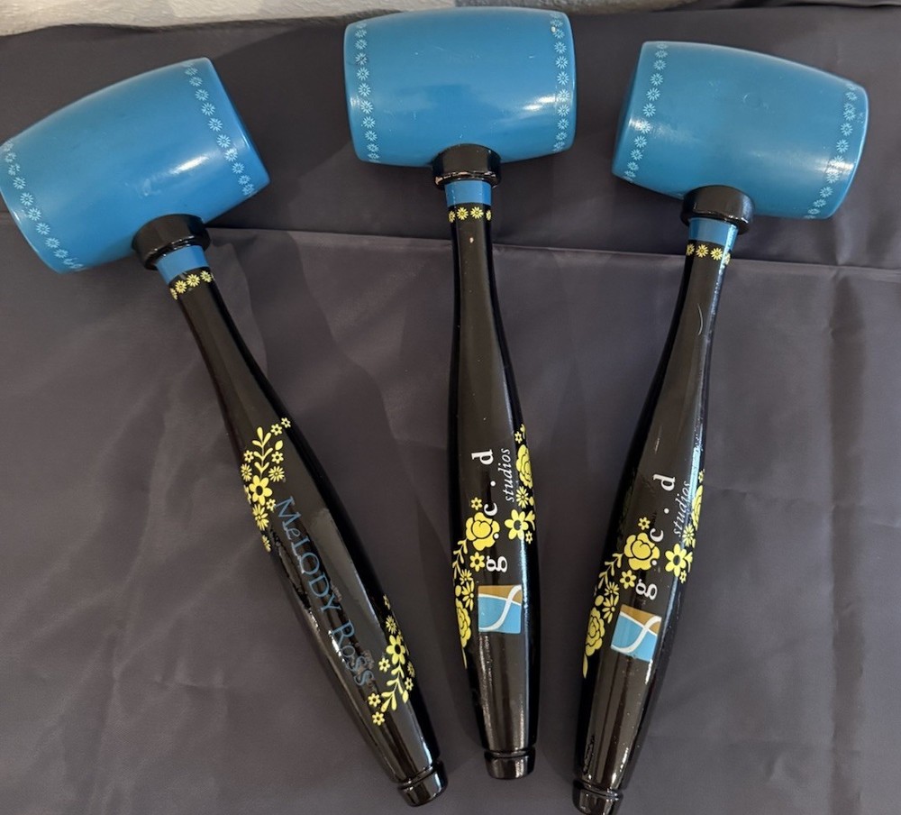 Melody Ross Chip Art Mallet By g.c.d. Studios Teal & Black Hammer-Approx 11”Long