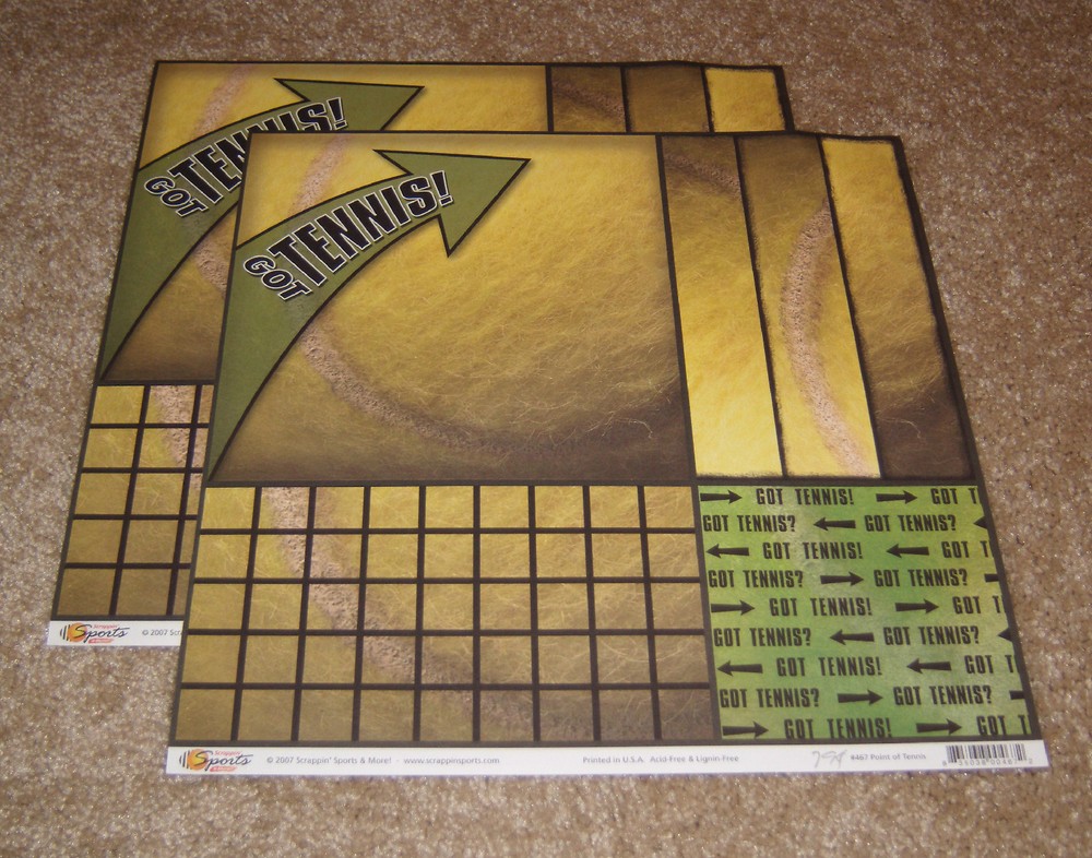 Scrappin Sports & More «Got Tennis» Double Sided Paper(2) ~ Point of Tennis