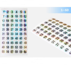 Hologram Small Number Stickers Reflective Diameter 0.39″ Self Adhesive Select