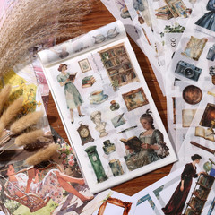 Reading Scrapbooking Stickers 400 Pre-Cut Washi Stickers & 20 Scrapbook Papers V