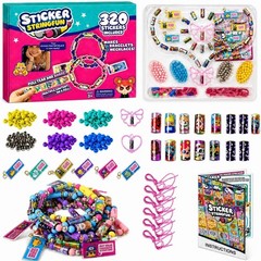 Sticky Roll Bracelet Kit with 320 Mini Stickers, Beads, Charms & Drops