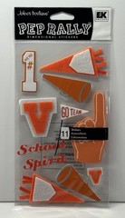 New Jolee’s Boutique PEP RALLY Dimensional Stickers SCHOOL SPIRIT ORANGE