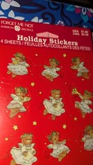 Vintage American Greetings Stickers Christmas Teddy Bear Angels Pack 4 Sheets