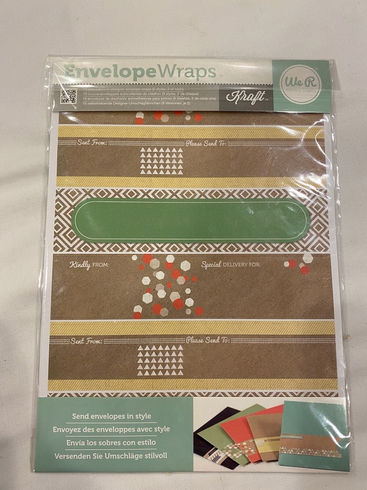 We R Memory Keepers Lg Pk Envelope Wraps «Kraft» 18 Wraps #42542-7 Scrapbooking