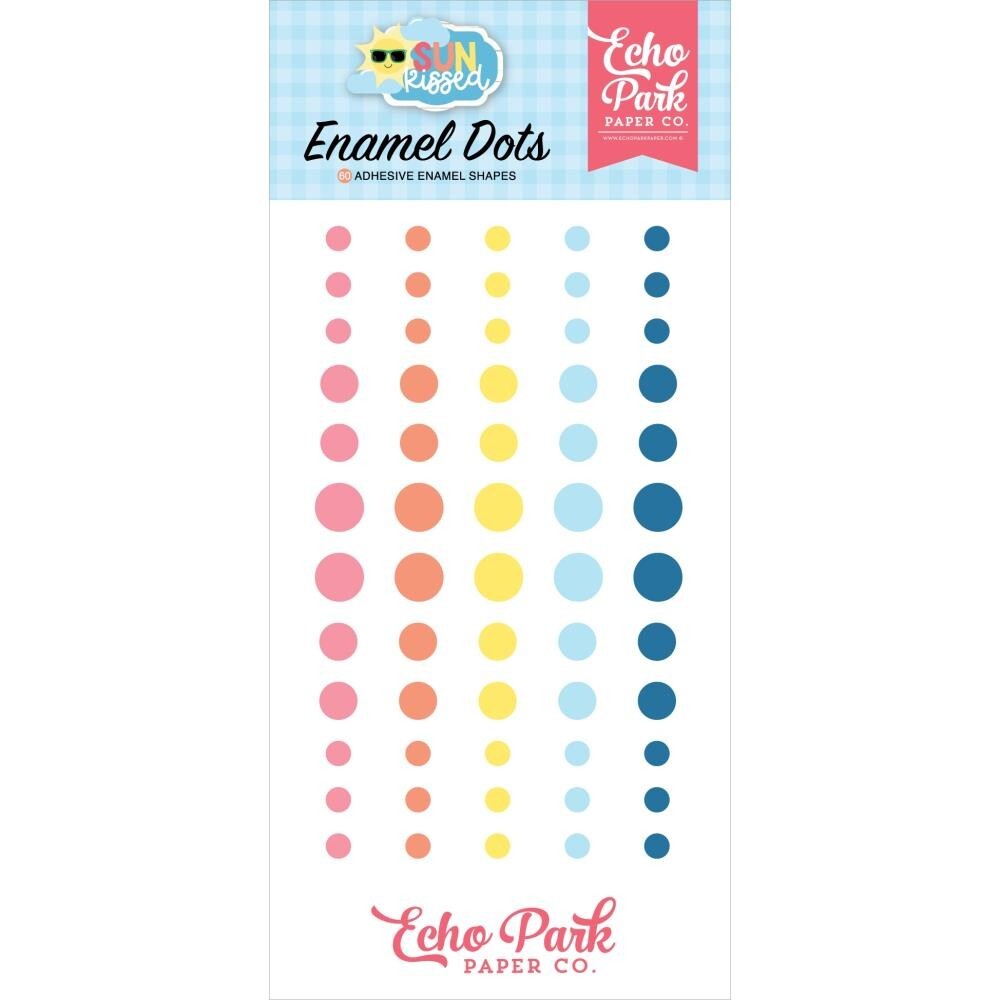 Crafts Enamel Dots EP Sticky Back Sun Kissed Orange Yellow Blue Pink