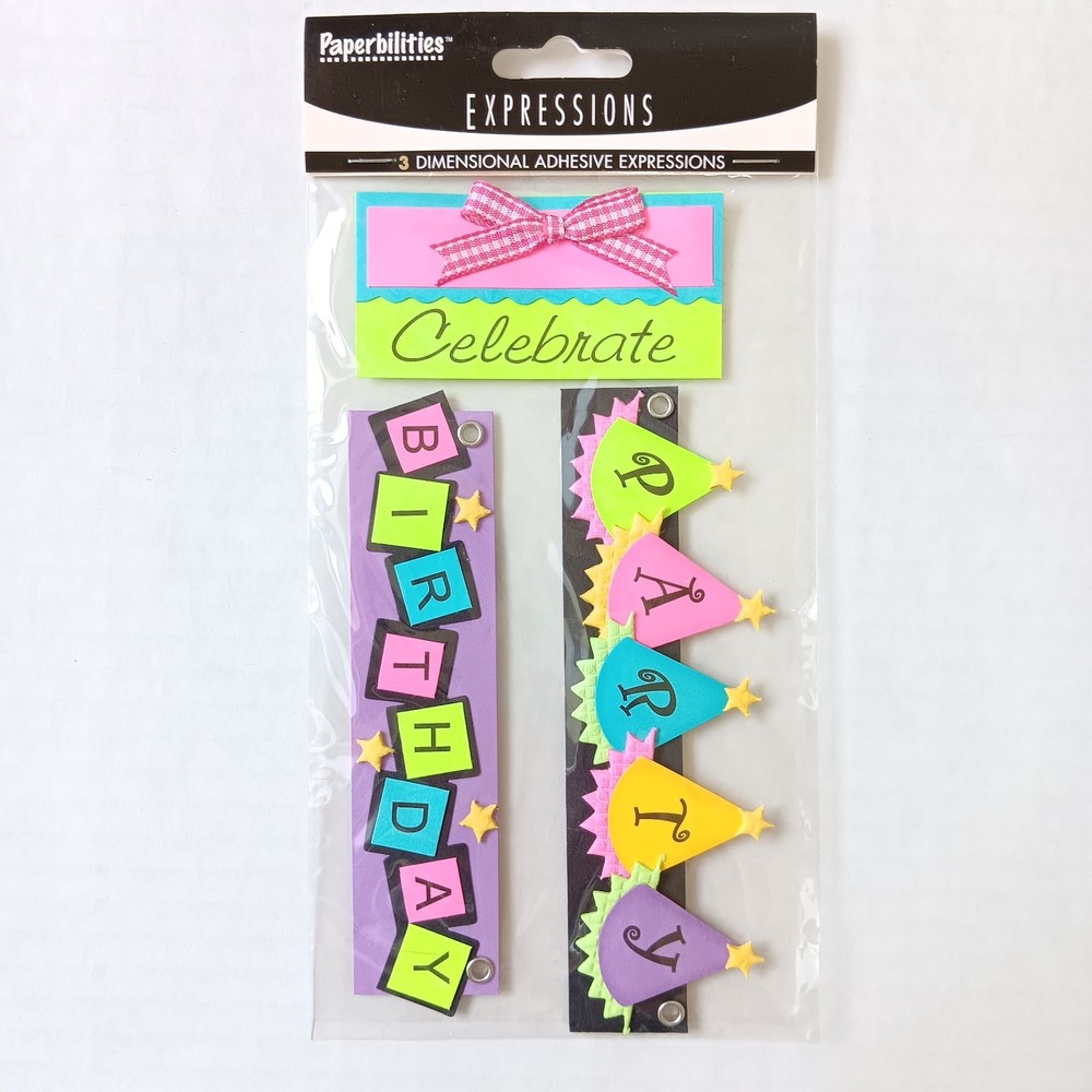 Paperbilities Westrim Crafts Birthday 3 Dimensional Adhesive Expressions – 3 PC