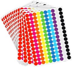 Assorted Neon Circle Stickers – 8400 Count 3/4 Inch for Office & Family Projects