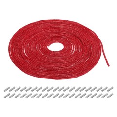 4mm x 10m Rhinestone Tube Crystal String Rope Dark Red with Aglets