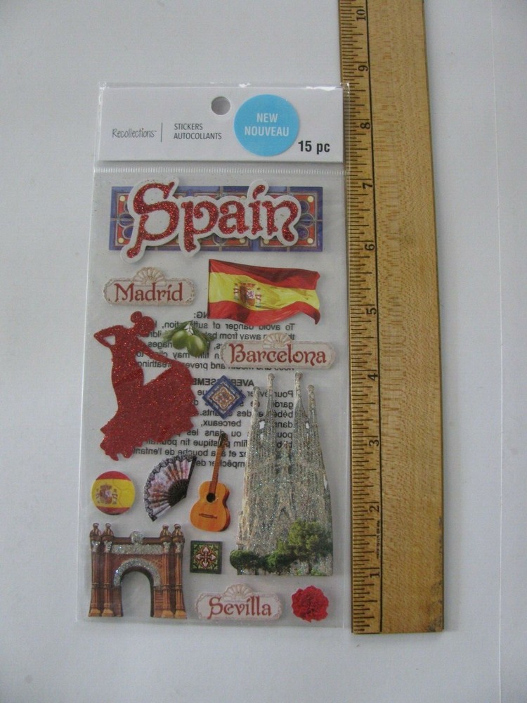 Recollections Stickers SPAIN Bullfight Flag 15 Pieces NIP