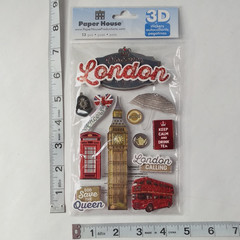 Paper House London England 3D Stickers Scrapbook Travel Vacation Crafts NIP