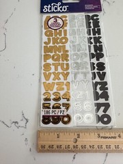 Sticko Autocollant Dimensional 186PC Funhouse Gold Silver Black VP Scrapbooking