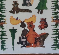 FOREST FRIENDS scrapbooking large sticker sheets, Persnippity Designs, 2 sheets