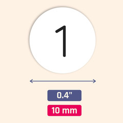 25 Sheets, 1 to 100, Number Stickers Labels – 0.4″ Round, Pack of 2500