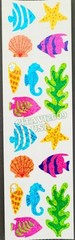 HAMBLY STUDIOS STICKERS PRISMATIC CORAL FISH SEAHORSE SEASHELLS STARFISH VINTAGE