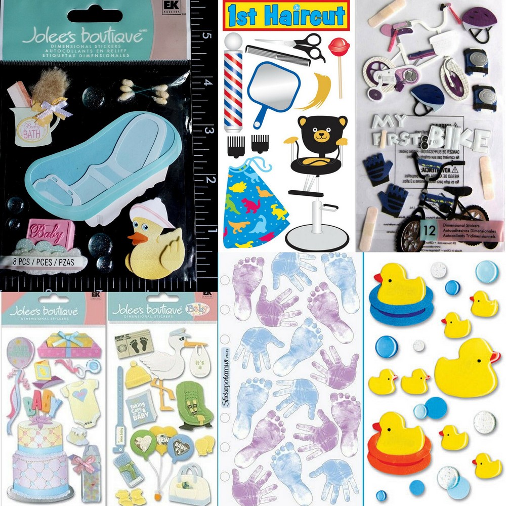 Jolees💜Scrapbooking Stickers Bath Baby Shower 1st Tooth Haircut Stroller Diaper