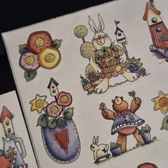 Vintage y2k Cottagecore Sticker Sheet mod Bundle Lot Bunny Garden Flower Birds