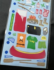 Vtg Stickopotamus Summer Camp Stickers Canoe Sleeping Bag Marshmallows Compass