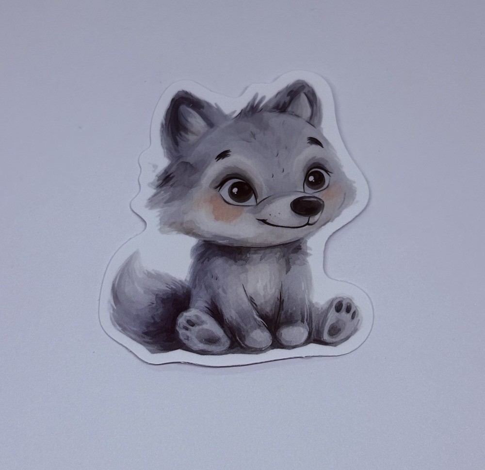 Cute Baby Wolf Animal Sticker Vinyl Decal Journal Wall Fun Art Decor Tc9
