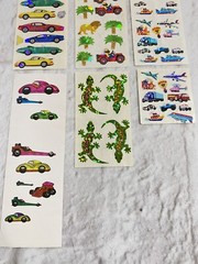 Vintage Sandylion Mylar Foil Shiny Stickers Lot Jungle Trucks Ships Gecko