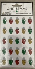 8 HL Christmas Paper Craft Glitter Lights w/Gemstones Sticker Packs
