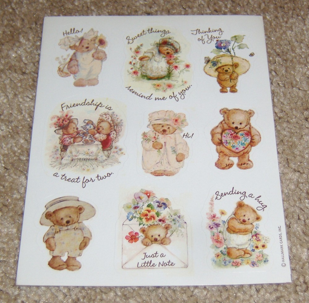 Hallmark Vintage Mary’s Bears ~ Mary Hamilton Sticker Sheet.