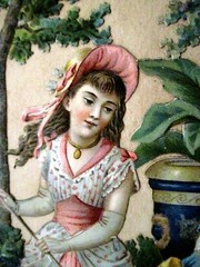 1800’s Page out of A Scrapbook w/ Beautiful Die Cuts Pasted on Page *