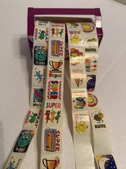 Vintage School Stickers Rolls Perfect Print Reward Teacher 600+ With Dispenser