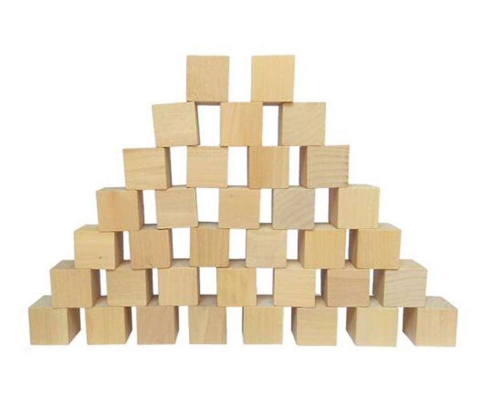 30 Pieces Wooden Cubes – Blank Wood Square Blocks – Unfinished Craft Cube Sta…